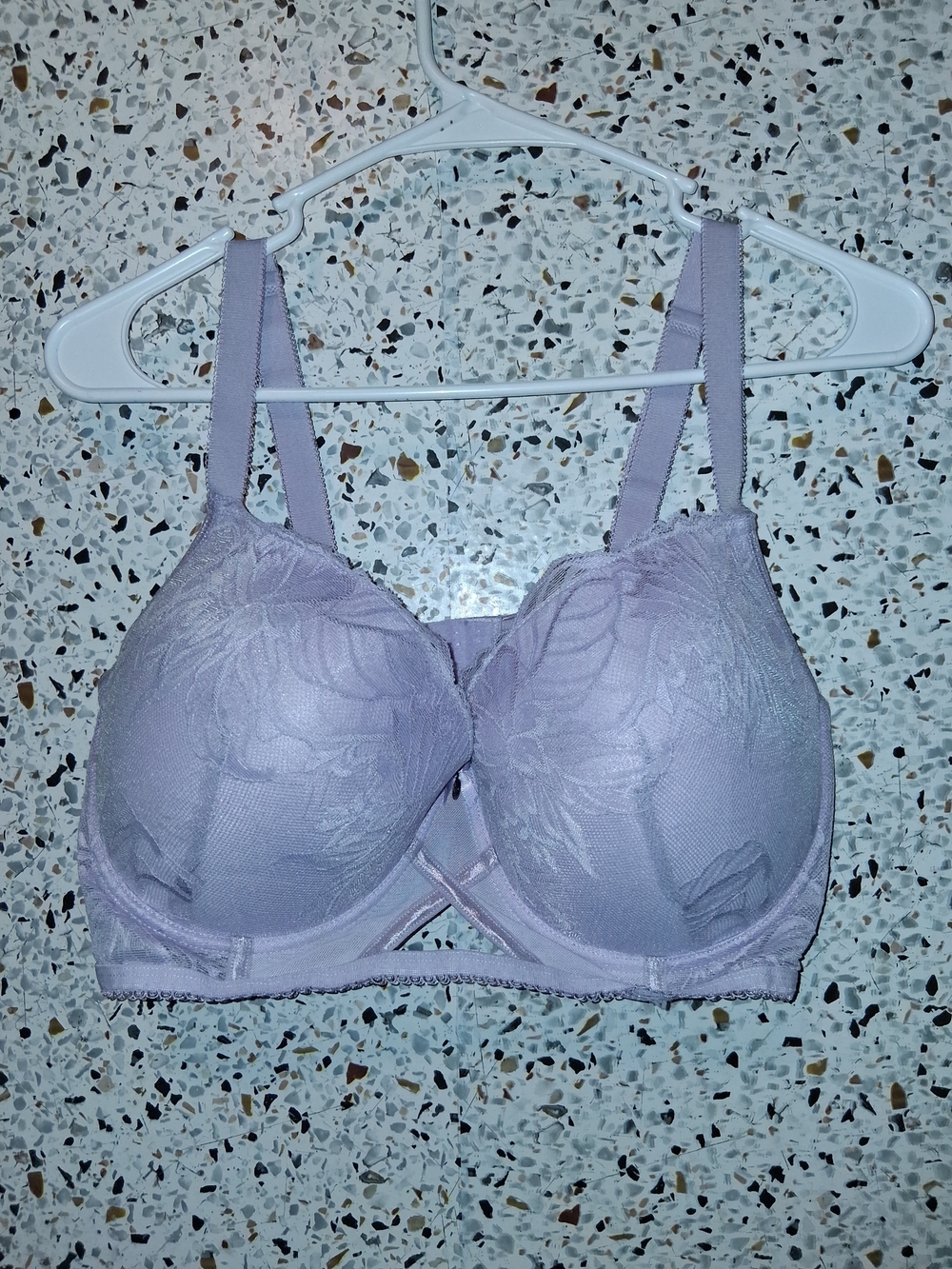 Rachel Roy Balconette Bra Size 42D Lavender Padded With Wires Lace